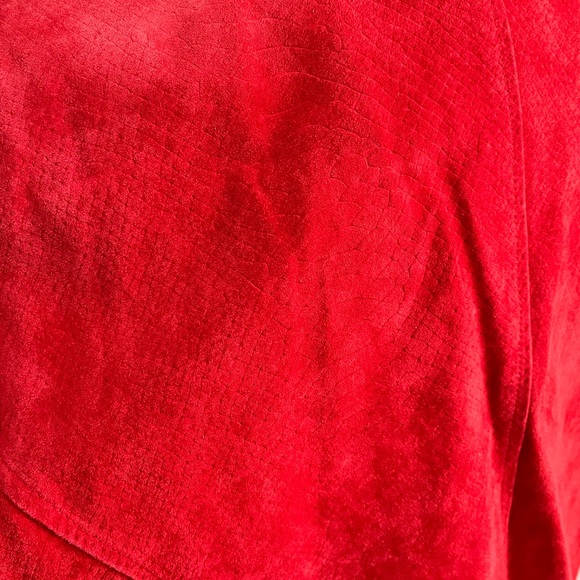 Bernardo Vintage Red Leather Jacket Coat Snakeskin M Medium L Large - Picture 3 of 7